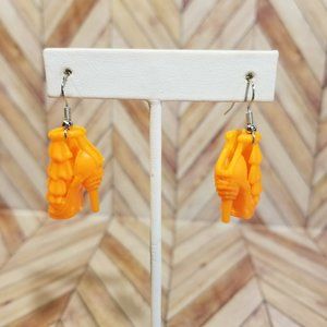 Fashion Doll Heels (Shoes) Earrings - Orange